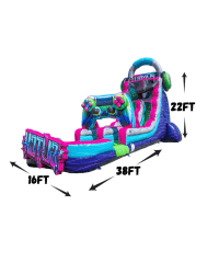 28FT205 1772054203 22FT Glitch Gamer Single Lane Water Slide (WET OR DRY)