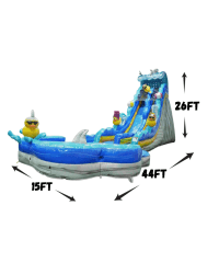28FT206 1772054265 25FT Duckie Squad Single Lane Water Slide (XL POOL) (WET OR DRY)