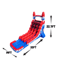 28FT 1772054165 18FT Red White & Cool Popsicle Dual Lane Water Slide (WET OR DRY)